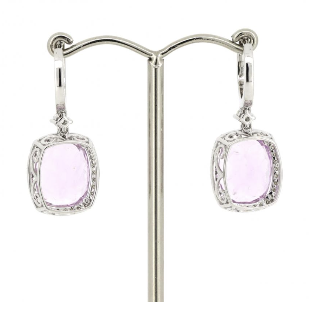 Kunzite Cushion Drops — reverse